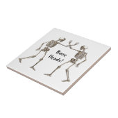 Botkoppen Skeleton Halloween Tegel Tegeltje (Zijkant)