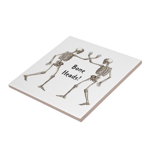Botkoppen Skeleton Halloween Tegel Tegeltje (Zijkant)