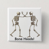 Botkoppen Skeletten Vierkante Button 5,1 Cm (Voorkant)