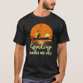 Botmeer retro Sunset Kayaking maakt me nat T-shirt (Voorkant)