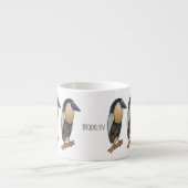 Botnavelvogel cartoon espresso kop (Voorkant)