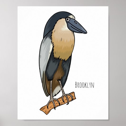 Botnavelvogel cartoon poster (Voorkant)
