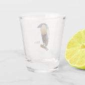Botnavelvogel cartoon shot glas (Achterkant)
