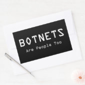 Botnets zijn te veel mensen rechthoekige sticker (Envelop)