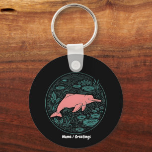 Boto Roze Rivierdolfijn Wilde Natuur Kunst Mat Zal Sleutelhanger