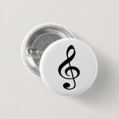 Bóton (Button) Clave de Sol Preta Ronde Button 3,2 Cm (Voorkant /achterkant)