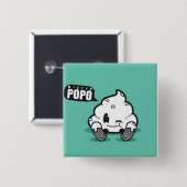Boton Cuadrado- Mr. Popo Vierkante Button 5,1 Cm (Voorkant /achterkant)