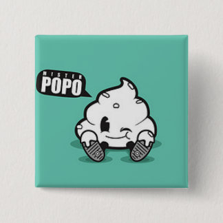 Boton Cuadrado- Mr. Popo Vierkante Button 5,1 Cm