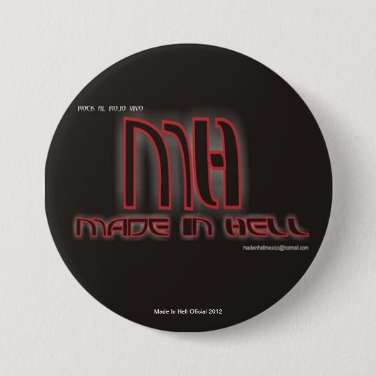 Botón Oficial de Made In Hell Ronde Button 7,6 Cm (Voorkant)
