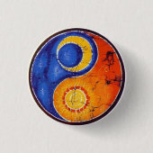 Boton Yin Yang Ronde Button 3,2 Cm (Voorkant)