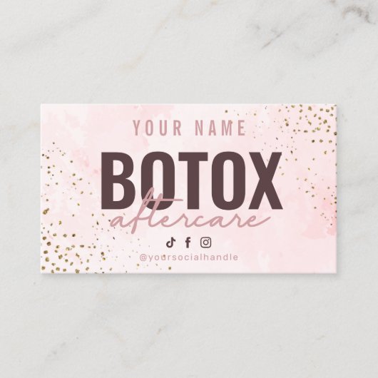 Botox Aftercare Card Visitekaartje (Voorkant)