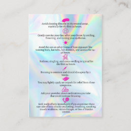 Botox Aftercare Faux Holografen Visitekaartje