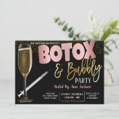 Botox en Bubble Party Uitnodiging (Staand voorkant)