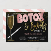 Botox en Bubble Party Uitnodiging (Voorkant / Achterkant)