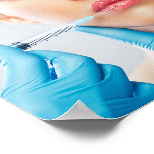 Botox en vulmiddel injecties door esthetische arts poster (Hoek)