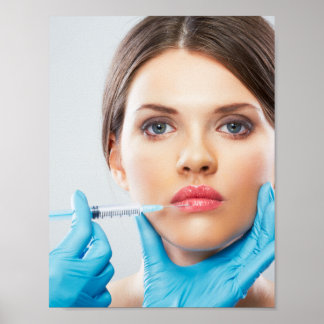 Botox en vulmiddel injecties door esthetische arts poster