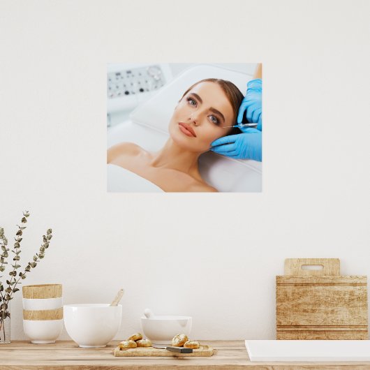 Botox en vulmiddel injecties door esthetische arts poster (Keuken)