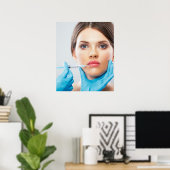 Botox en vulmiddel injecties door esthetische arts poster (Thuiskantoor)