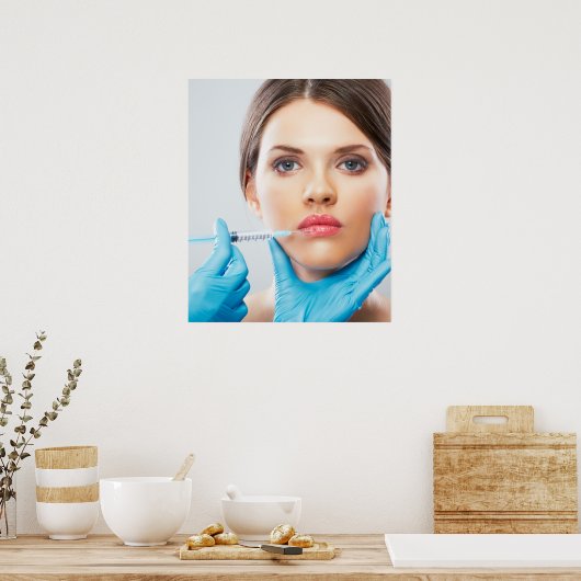 Botox en vulmiddel injecties door esthetische arts poster (Keuken)