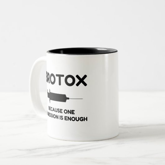 Botox-expressie Tweekleurige Koffiemok (Voorkant links)