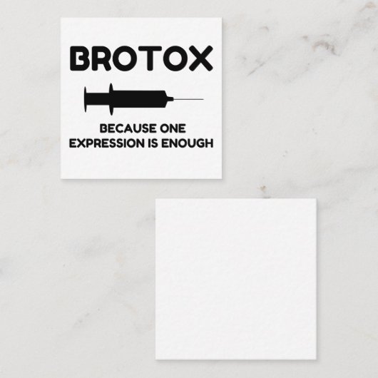 Botox-expressie Vierkante Visitekaartje (Voorkant / Achterkant)