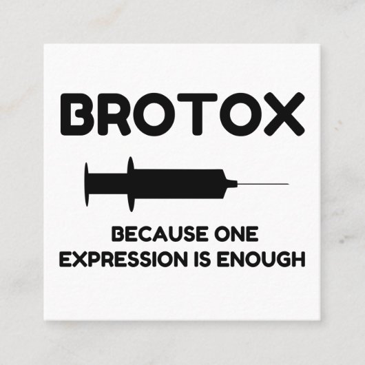 Botox-expressie Vierkante Visitekaartje (Voorkant)