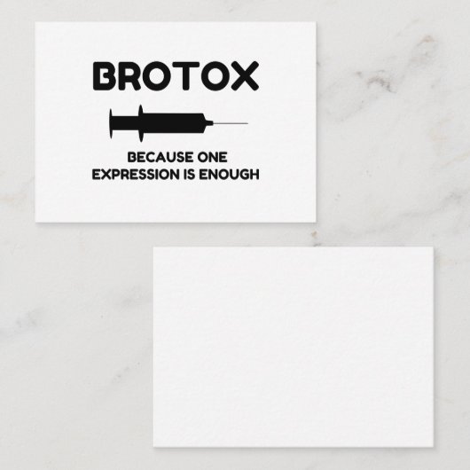 Botox-expressie Visitekaartje (Voorkant / Achterkant)