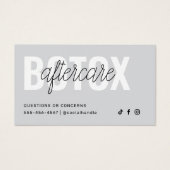 Botox Filler Injectie Nazorg Kaart (Voorkant)