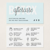 Botox Filler Injectie Nazorg Kaart (Voorkant /achterkant)