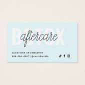 Botox Filler Injectie Nazorg Kaart (Voorkant)