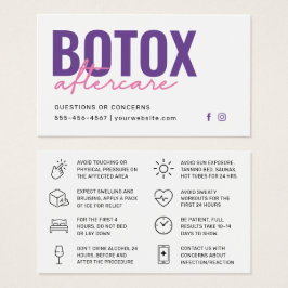 Botox Filler Injectie Nazorg Kaart