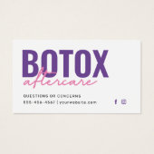 Botox Filler Injectie Nazorg Kaart (Voorkant)