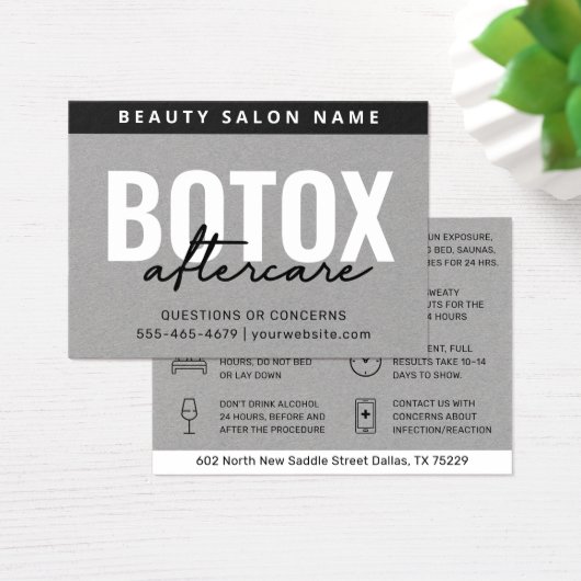 Botox Filler Injectie Nazorg Kaart (Bureau)