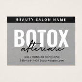 Botox Filler Injectie Nazorg Kaart (Voorkant)