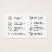 Botox Filler Injectie Nazorg Kaart (Achterkant)