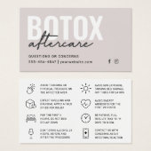 Botox Filler Injectie Nazorg Kaart (Voorkant /achterkant)