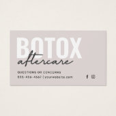 Botox Filler Injectie Nazorg Kaart (Voorkant)