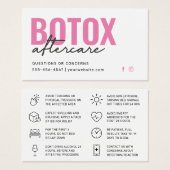Botox Filler Injectie Nazorg Kaart (Voorkant /achterkant)