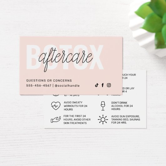 Botox Filler Injectie Nazorg Kaart (Bureau)