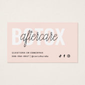 Botox Filler Injectie Nazorg Kaart (Voorkant)