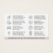 Botox Filler Injectie Nazorg Kaart (Achterkant)