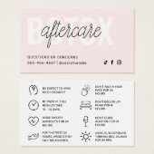 Botox Filler Injectie Nazorg Kaart (Voorkant /achterkant)