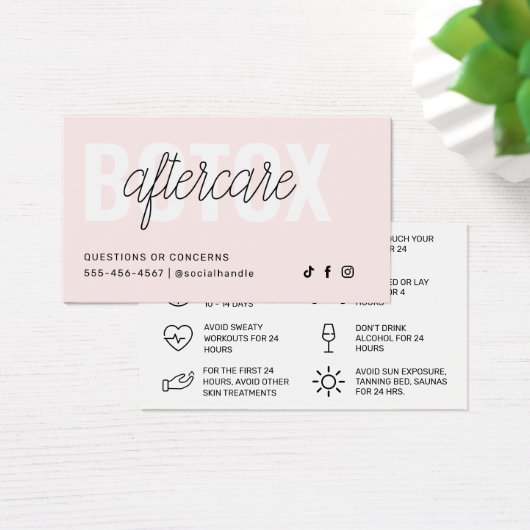 Botox Filler Injectie Nazorg Kaart (Bureau)