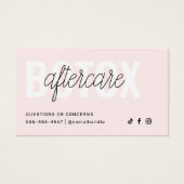 Botox Filler Injectie Nazorg Kaart (Voorkant)