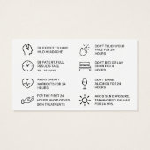 Botox Filler Injectie Nazorg Kaart (Achterkant)