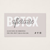 Botox Filler Injectie Nazorg Kaart (Voorkant)