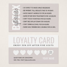 Botox Filler Injectie Nazorg Kaart