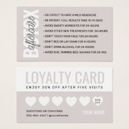 Botox Filler Injectie Nazorg Kaart