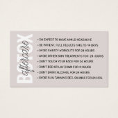 Botox Filler Injectie Nazorg Kaart (Voorkant)