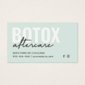 Botox Filler Injectie Nazorg Kaart (Voorkant)